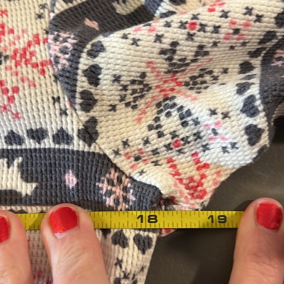 EUC Victoria's Secret Snowflake Thermal Pajamas Grey Pink S - Picture 10 of 11